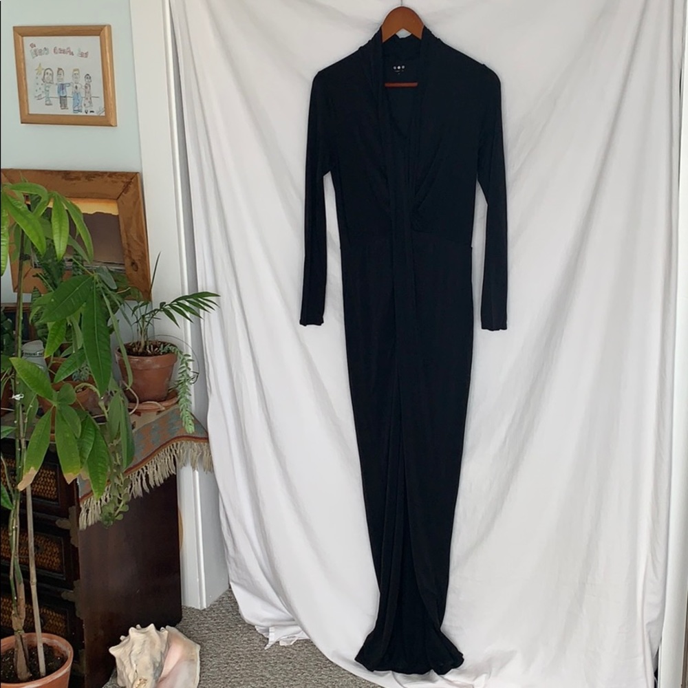 Long Black Slit Dress